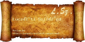Luczáti Szilárd névjegykártya